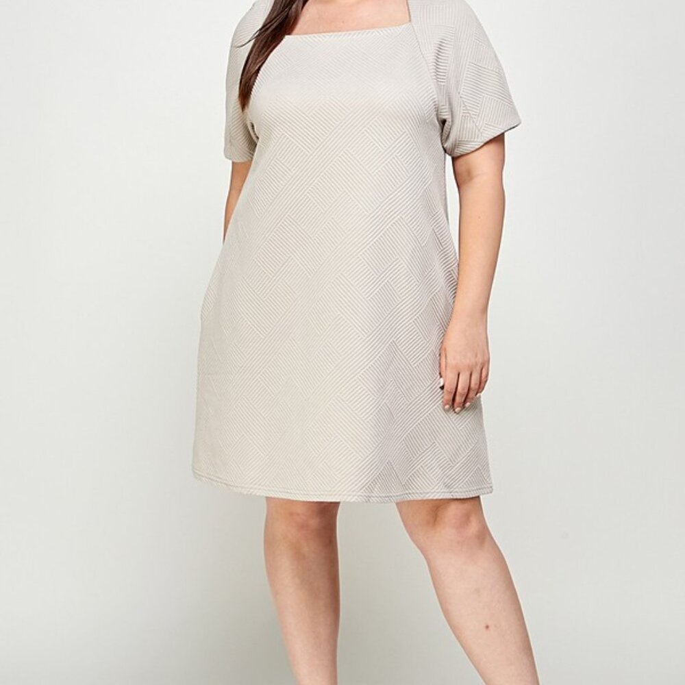 NWT Plus Oatmeal Textured Dress
